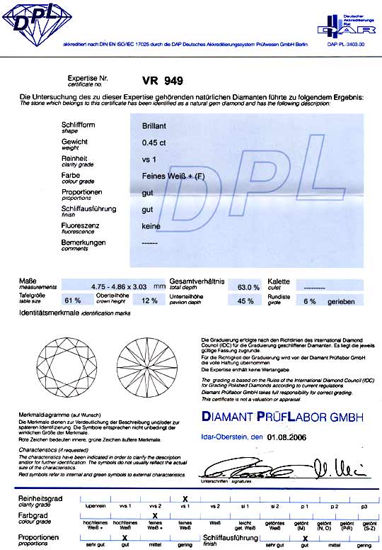 Foto 9 - Diamant 0,45ct DPL Zertifikat Top Wesselton Plus, D5787