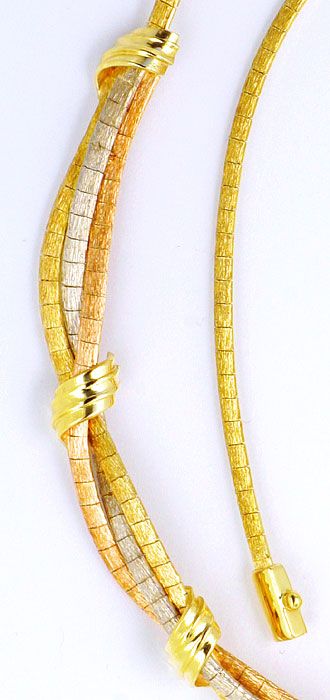 Foto 4 - Goldkollier Goldarmband, Gelbgold-Weißgold-Rotgold 14K, K2203