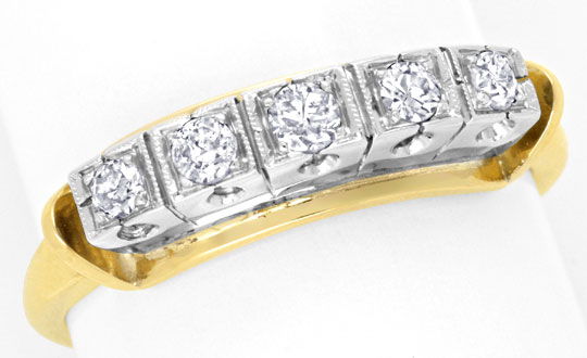 Foto 2 - Halbmemory Diamant-Ring 0,28ct Gelbgold-Weißgold, S6844